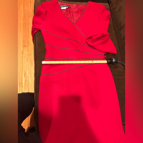 Donna Morgan women's burgundy wine colored with brown web like design, S… - Picture 9 of 11